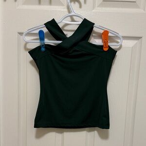 SHEIN S Dark Green  Halter Top